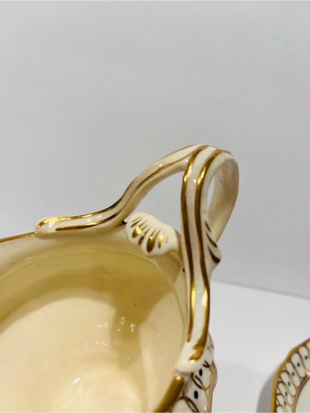 Antique Early 19th Century English Glazed Porcelain & Hand Gilded Tea Set